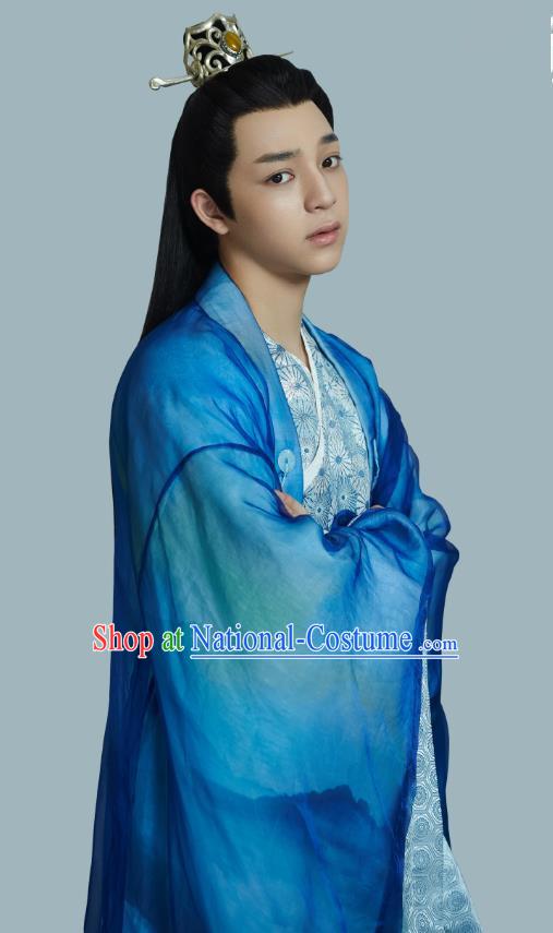 Drama Cinderella Chef Chinese Ancient Royal Prince Xia Chunyu Costume and Headpiece Complete Set