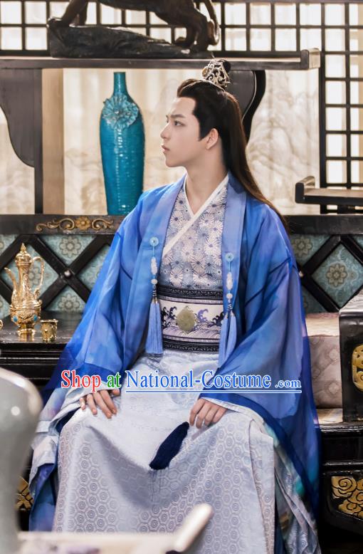 Drama Cinderella Chef Chinese Ancient Royal Prince Xia Chunyu Costume and Headpiece Complete Set