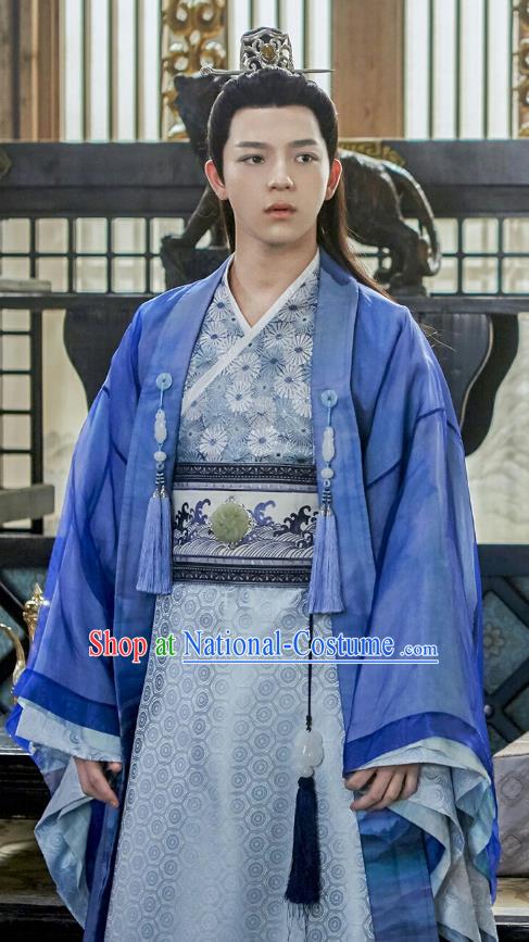 Drama Cinderella Chef Chinese Ancient Royal Prince Xia Chunyu Costume and Headpiece Complete Set