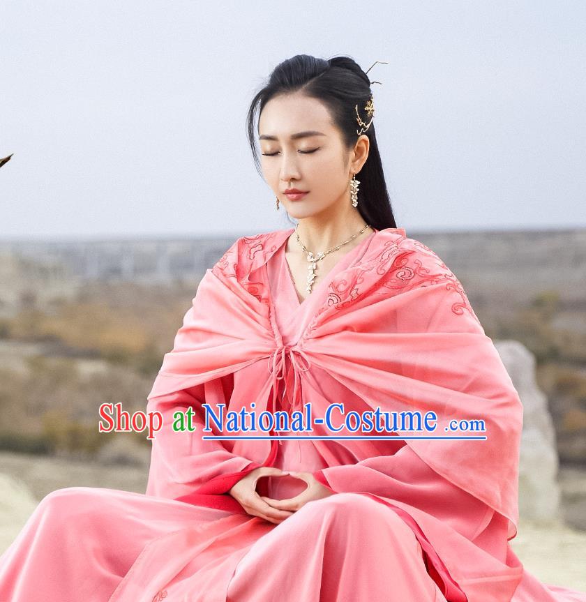 Chinese Ancient Swordsman Yu Wei Historical Drama The Legend of Jade Sword Wang Ou Costume and Headpiece for Women