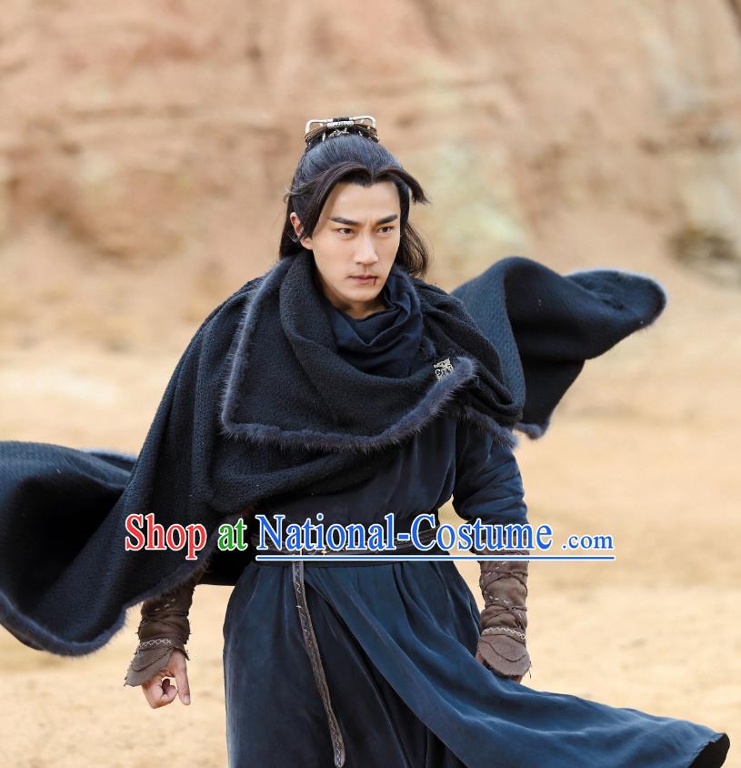 Drama The Legend of Jade Sword Chinese Ancient Hero Swordsman Ji Ning Hawick Lau Costume and Headpiece Complete Set