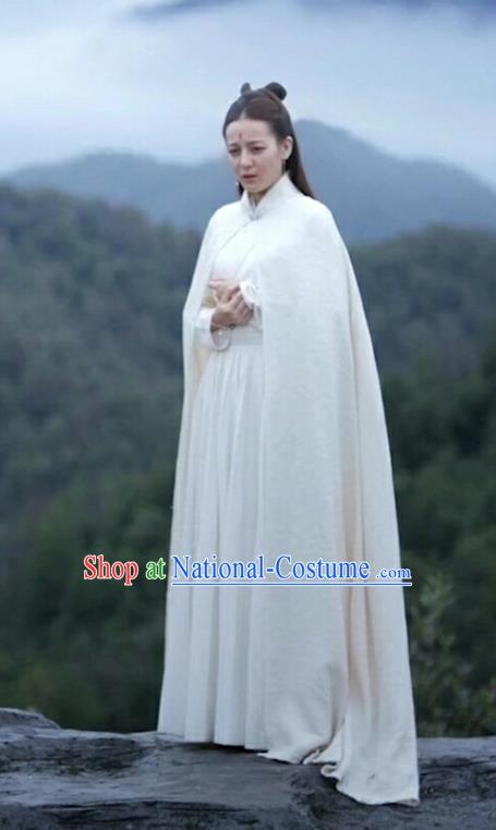 Chinese Ancient Imperial Consort Dress Drama Sansheng Sanshi Pillow Eternal Love of Dream Bai Fengjiu Costume and Headpiece Complete Set