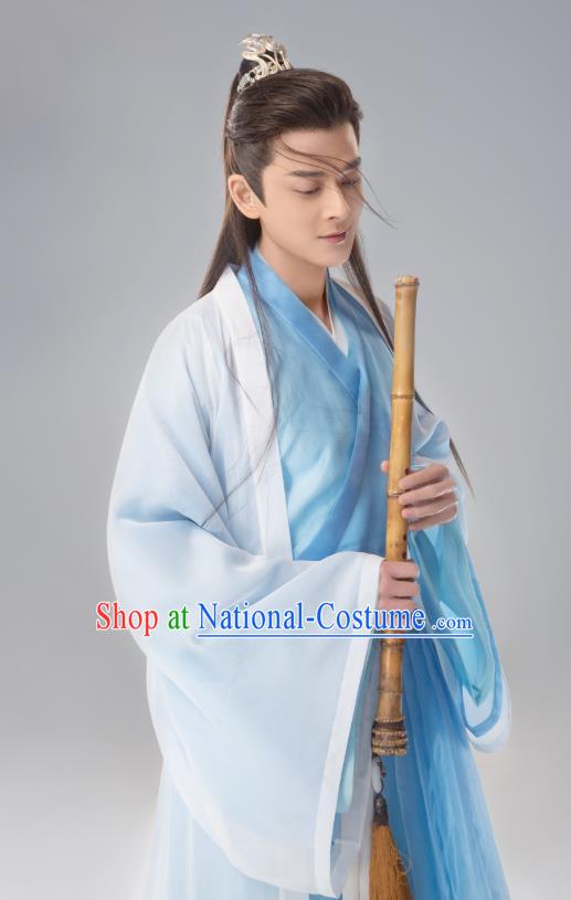 Chinese Ancient West Sea Prince Su Moye Drama Sansheng Sanshi Pillow Eternal Love of Dream Costume and Headpiece Complete Set