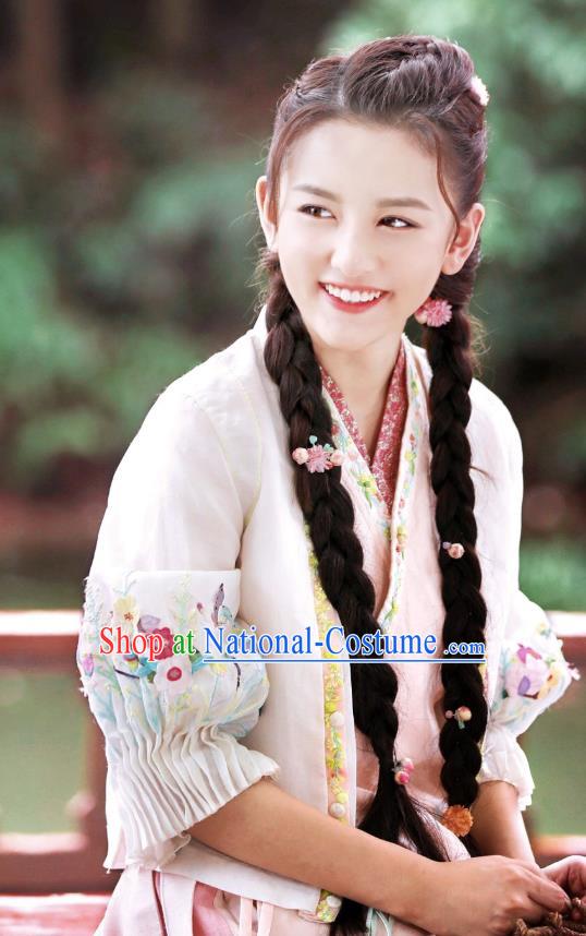 Chinese Ancient Ming Dynasty Captress Xia Yingying Dress Historical Drama The Dark Lord Costume and Headpiece for Women