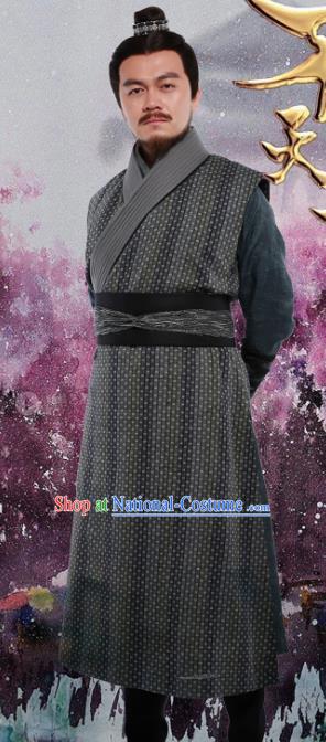 Drama The Dark Lord Chinese Ancient Ming Dynasty Swordsman Costume and Headpiece Complete Set