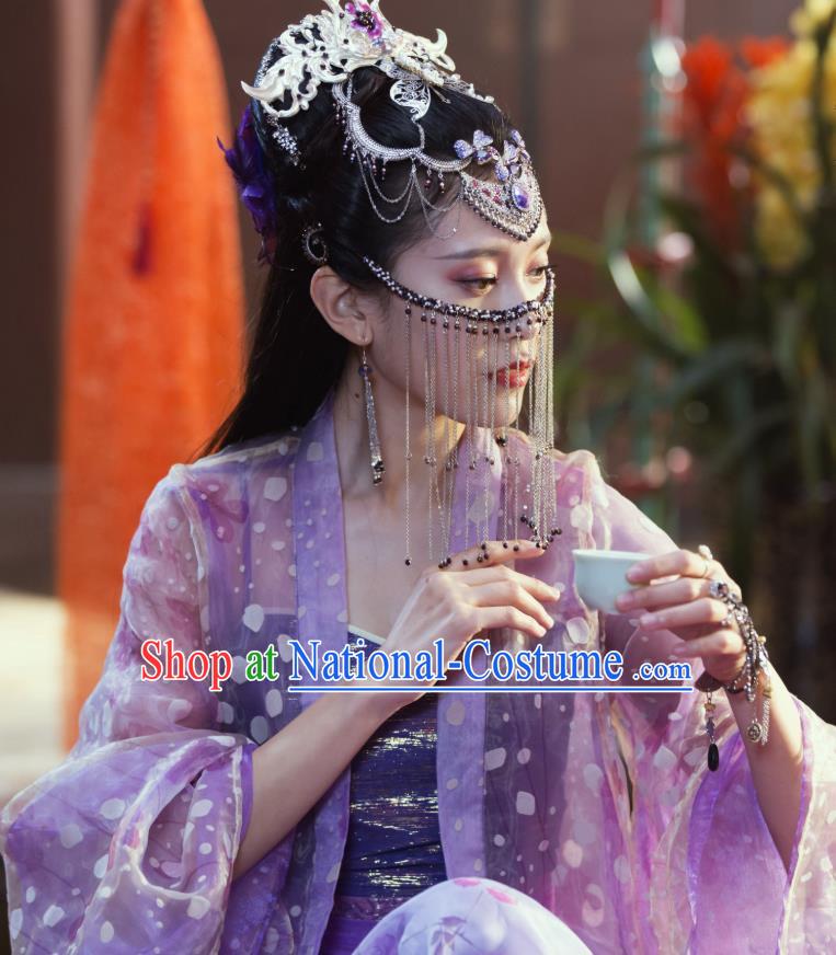 Chinese Ancient Dancer Su Yiyi Dress Historical Drama Jueshi Qianjin Costume and Headpiece for Women