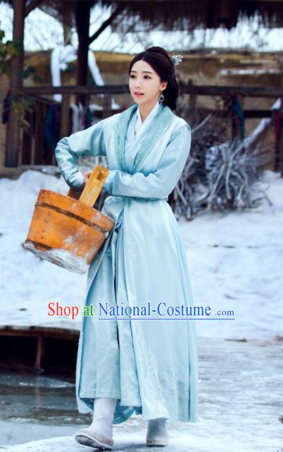 Chinese Ancient Hanfu Dress and Hair Accessories Historical Drama Love of Thousand Years Across Di Nv Costumes