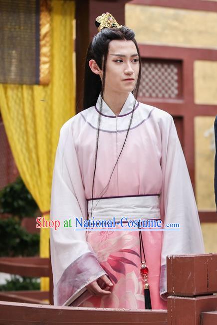 Drama Men with Sword Chinese Ancient Royal Prince Murong Li Costume and Headpiece Complete Set