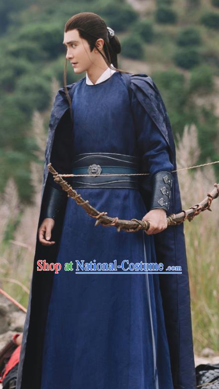 Chinese Ancient Archmage of Biyi Bird Tribe Shen Ye Drama Sansheng Sanshi Pillow Eternal Love of Dream Costume and Headpiece Complete Set