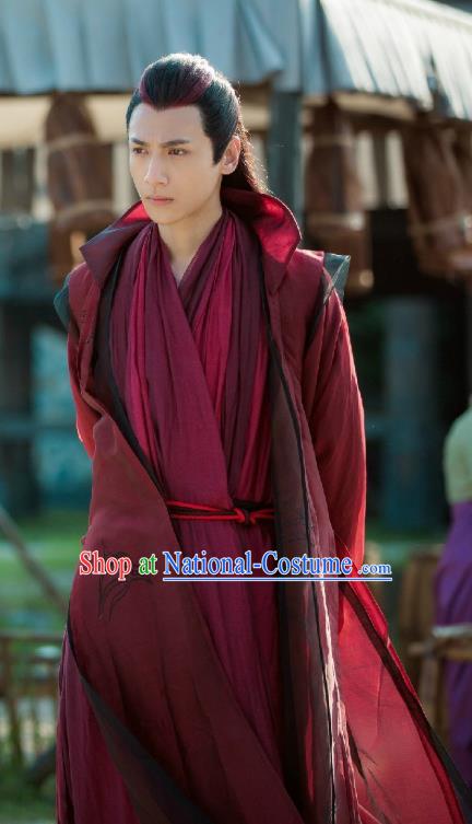 Chinese Ancient Lord Apparel Clothing and Jade Hairpin Drama Pingli Fox Yu Yan Costumes and Headwear