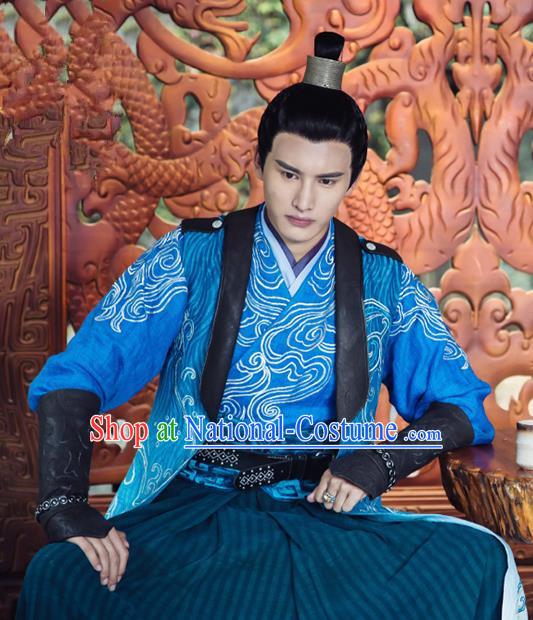 Chinese Ancient Taoist Clothing and Jade Hairpin Drama The Taosim Crandmaster Swordsman Kun Lun Costumes and Hair Crown