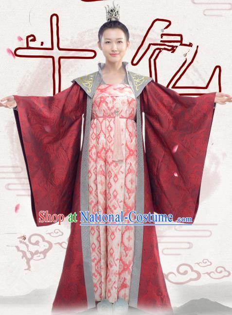 Chinese Ancient Female Swordsman Historical Costumes and Hair Crown Drama Oh My Emperor Chu Shengnan Hanfu Dress