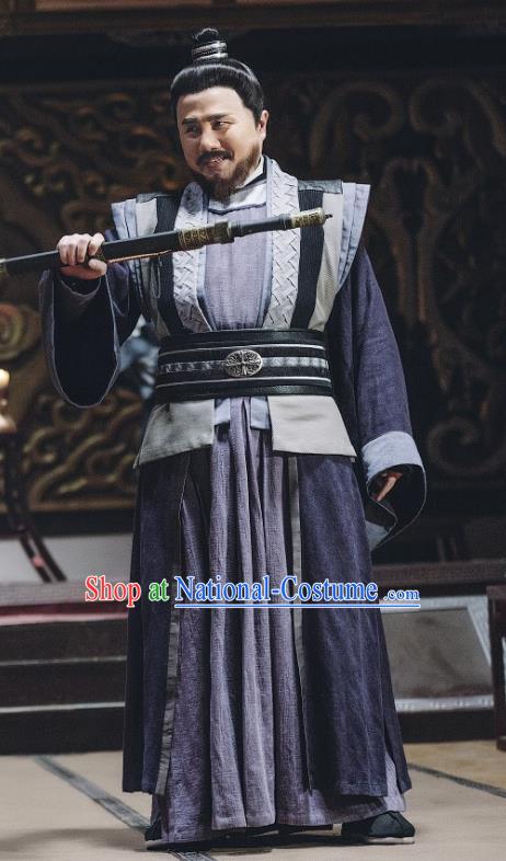 Chinese Ancient Swordsman Clothing and Headwear Drama Tang Dynasty Tour General Cheng Yaojin Costumes