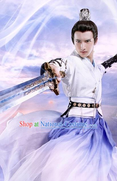 Chinese Ancient Martial Taoist Clothing and Hairdo Crown Drama The Taosim Crandmaster Swordsman Kun Lun Costumes