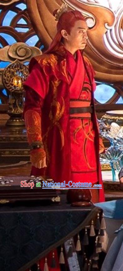 Chinese Ancient Clothing and Hairdo Crown Drama The Taosim Crandmaster Swordsman Red Costumes