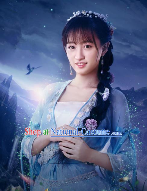 Chinese Ancient Costumes Historical Drama Cover the Sky Little Princess Su Jin Dress and Hair Clasp