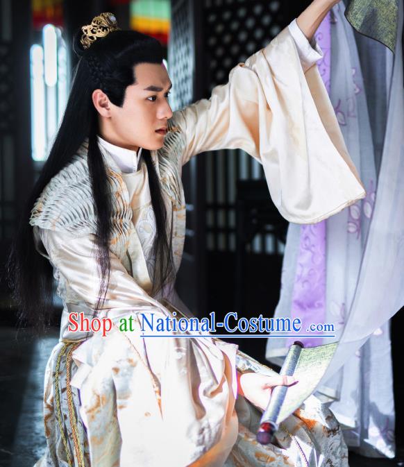 Chinese Ancient Swordsman Clothing and Hairdo Crown Drama The Romance of Hua Rong Prince Jin Yiwen Costumes