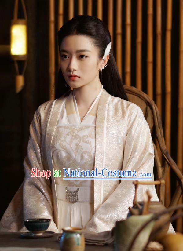 Chinese Ancient Princess of the Biyi Bird Tribe Drama Sansheng Sanshi Pillow Eternal Love of Dream Xiangli Ju Nuo Dress and Hair Accessories Complete Set