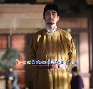 Chinese Ancient Tang Dynasty Apparels Costumes Emperor Garment and Hat Drama Control by Zhen Guan Li Shimin Costume