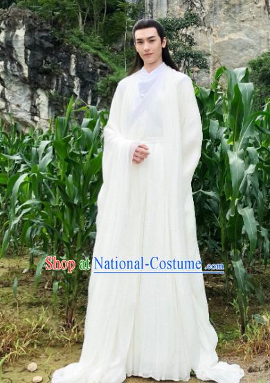 Chinese Ancient Fox King White Garment Drama Sansheng Sanshi Pillow Eternal Love of Dream Bai Zhen Costumes