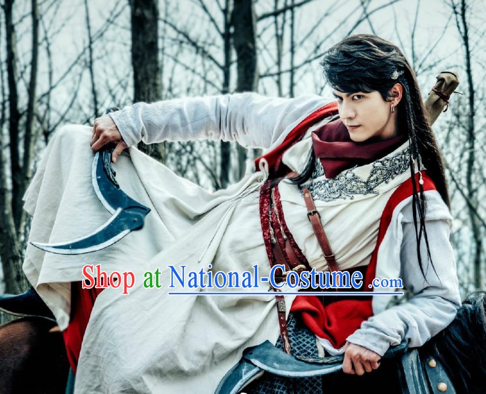 Chinese Ancient Young Knight Apparels Garment and Headwear Wuxia Drama The Lost Swordship Swordsman Yi Feng Costumes