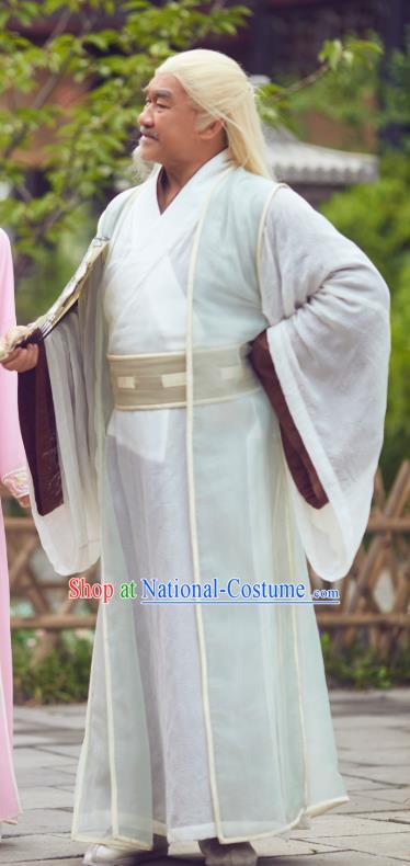 Chinese Ancient Castellan Apparels Costumes and Headwear Wuxia Drama Xiya Xia Swordsman Leader Zuo Qiuzi Garment