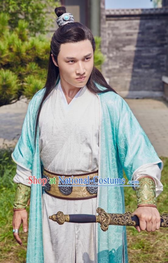 Chinese Ancient Young Knight Costumes and Headwear Wuxia Drama Xiya Xia Lu Zihao Apparels Garment