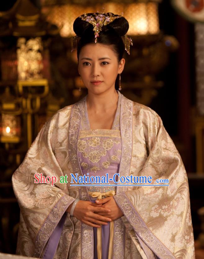 Chinese Ancient Infanta Garment Costumes and Hair Accessories Drama The World of Love Noble Princess Du Siyu Dress