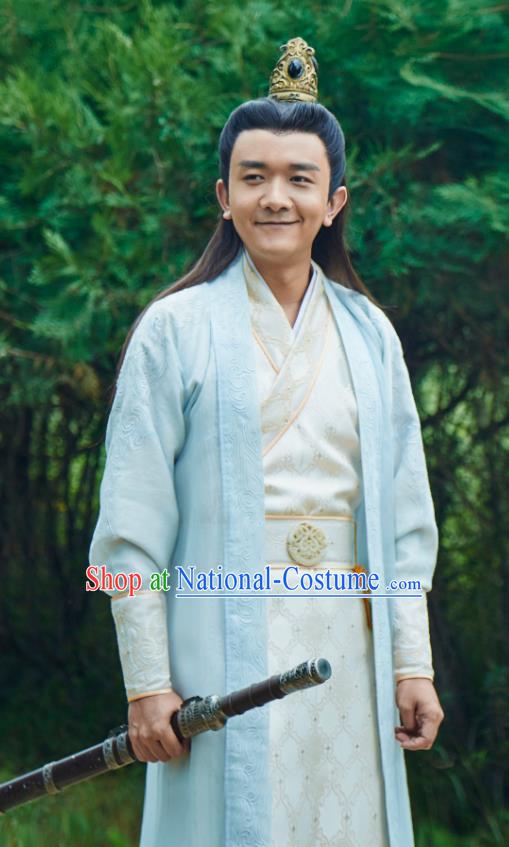 Chinese Ancient Young Castellan Apparels Costumes and Headwear Wuxia Drama Xiya Xia Swordsman Yue Hao Garment