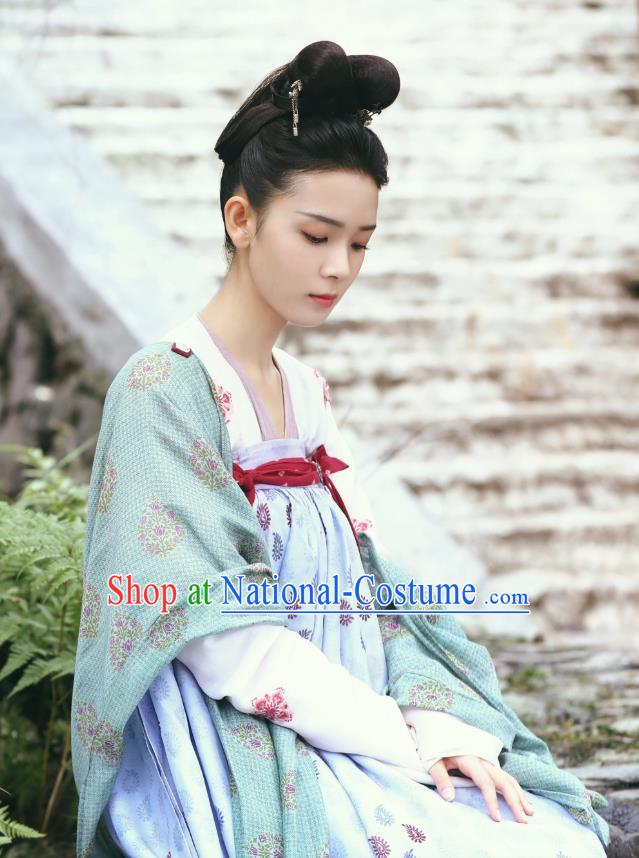 Chinese Ancient Tang Dynasty Hanfu Dress Costumes and Headwear Drama Wu Xin The Monster Killer Liu Qingluan Apparels Garment