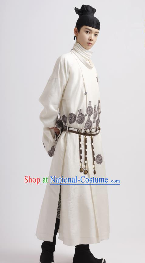 Chinese Ancient Tang Dynasty Swordsman Taoist Garment and Headwear Drama Wu Xin The Monster Killer Kawaler Liu Qinghu Apparels Clothing