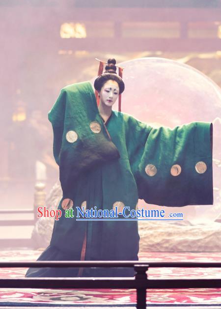 Chinese Ancient Tang Dynasty Geisha Hanfu Dress Apparels Costumes and Headdress Drama Wu Xin The Monster Killer Dance Garment