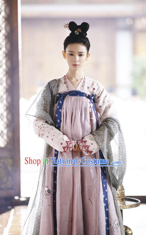 Chinese Ancient Court Maid Hanfu Dress Tang Dynasty Apparels Costumes and Headpieces Drama Wu Xin The Monster Killer Liu Qingluan Garment