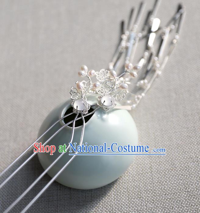 Chinese Ancient Tassel Hair Clips Jewelry Headwear Hair Accessories Pearls Hairpin for Women