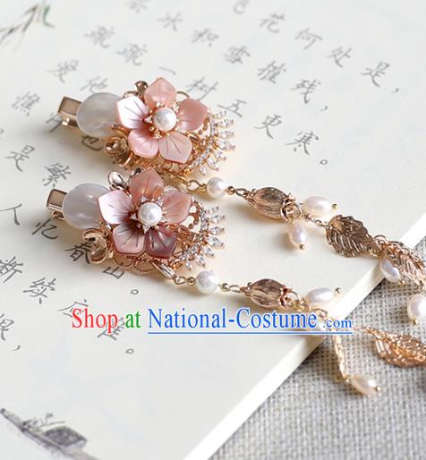 Chinese Ancient Shell Hair Claws Jewelry Headwear Hair Accessories Tassel Hair Stick for Women