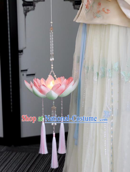 Chinese Ancient Large Lotus Lantern Women Accessories Lantern Festival Lamp