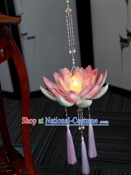 Chinese Ancient Large Lotus Lantern Women Accessories Lantern Festival Lamp