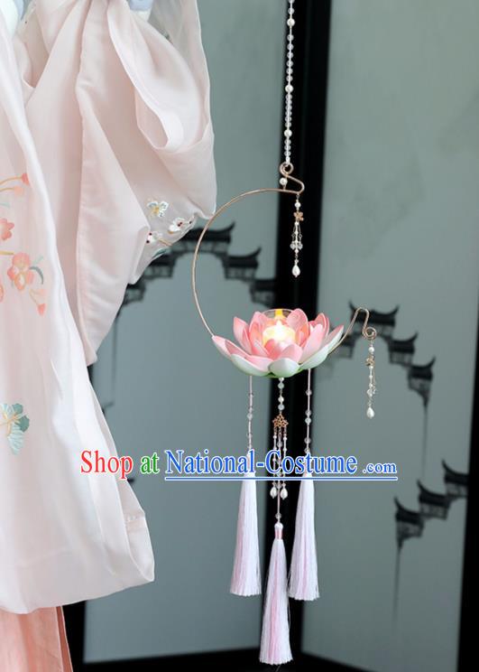 Chinese Ancient Little Lotus Lantern Women Accessories Lantern Festival Lamp