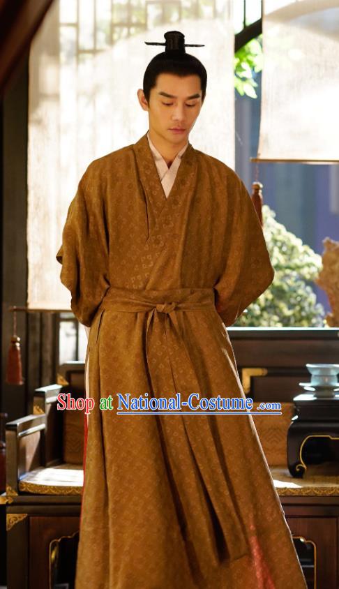 Chinese Ancient Song Dynasty Emperor Apparels Garment and Headwear Drama Serenade of Peaceful Joy Renzong Zhao Zhen Clothing