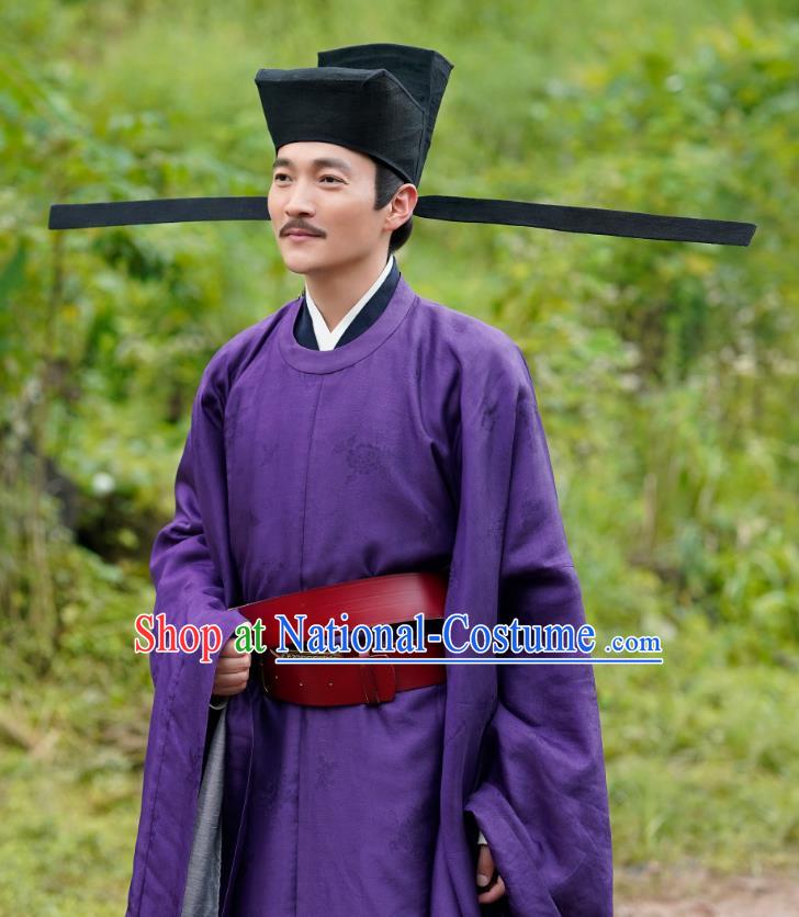 Chinese Ancient Song Dynasty Official Garment Clothing and Hat Drama Serenade of Peaceful Joy Prime Minister Yan Shu Apparels