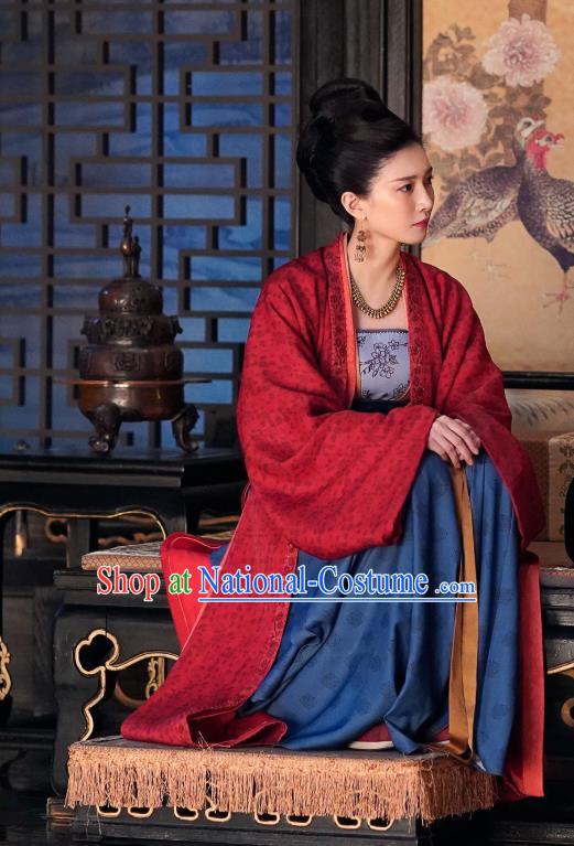 Chinese Ancient Song Dynasty Empress Cao Danshu Dress Historical Costumes and Headdress Drama Serenade of Peaceful Joy Jiang Shuying Garment