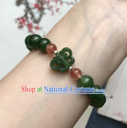 Chinese Ancient Hanfu Jade Butterfly Bangle Wristlet Accessories Jade Bracelet Jewelry