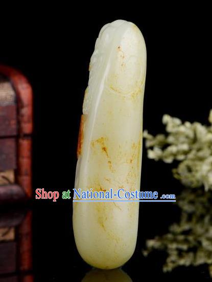 Chinese Ancient Carving Guan Yu Jade Accessories Jade Handgrip Jade Craft