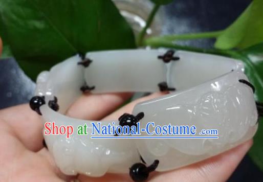 Chinese Ancient Hanfu White Jade Bangle Wristlet Accessories Jade Bracelet Jewelry