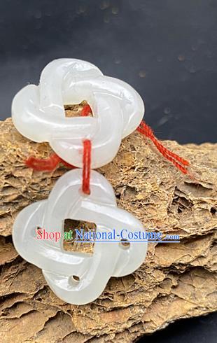 Chinese Ancient Carving White Jade Accessories Hetian Jade Pendant Jade Craft