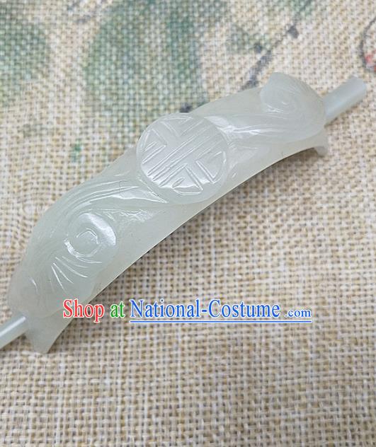 Chinese Ancient Swordsman Jade Headwear Hanfu Hair Accessories Jade Hairdo Crown Hairpin