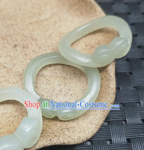 Chinese Ancient Hanfu Jade Ring Hetian Jade Jewelry Finger Accessories