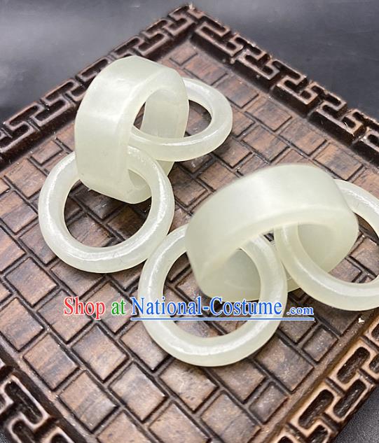 Chinese Ancient Carving Jade Rings Necklace Accessories Hetian Jade Pendant Jade Label Craft