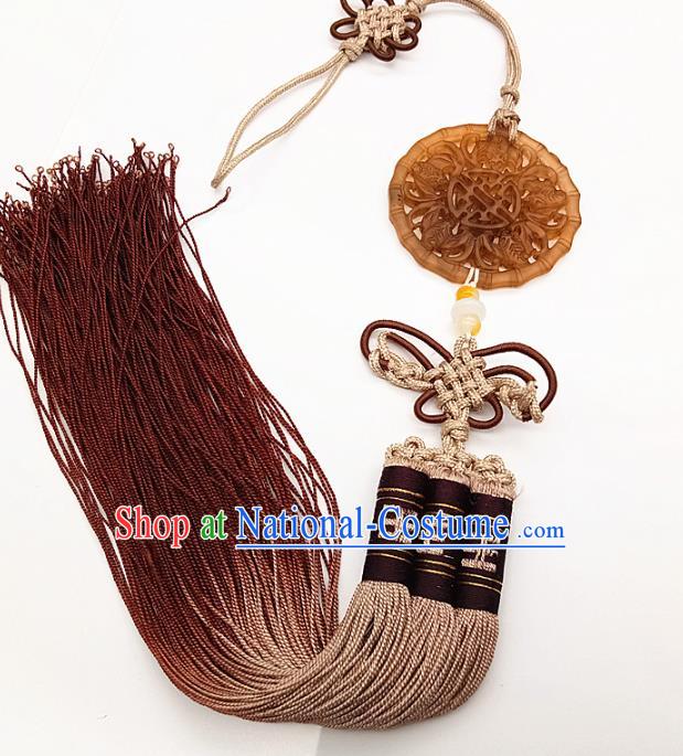 Chinese Handmade Jade Waist Accessories Handgrip Craft Handmade Jade Jewelry Jade Belt Tassel Pendant