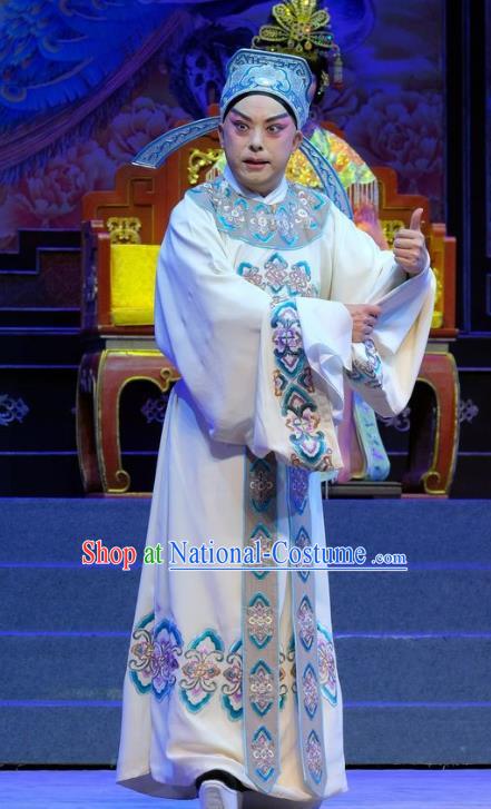 Chinese Cantonese Opera Niche Xiaosheng Garment Martial Men Princess Chang Ping Costumes Zhou Shixian Apparels and Hat